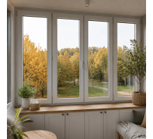Металлопластиковое окно VEKA Softline 82 четырехстворчатое с двумя поворотно-откидными створками 2400 x 1800 мм