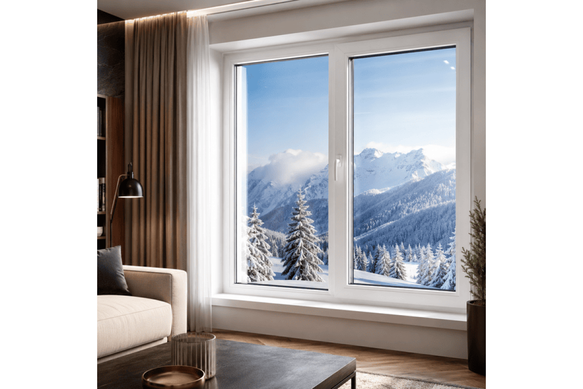 Металлопластиковое окно VEKA Softline 82 двустворчатое с поворотно-откидной створкой 1000 x 1300 мм