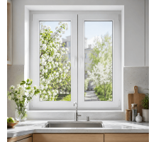 Металопластикове вікно REHAU EURO 70 двостулкове з поворотно-відкидною стулкою 1100 x 1200 мм