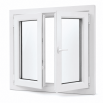 Металлопластиковые окна REHAU EURO 60 двустворчатое с поворотно-откидной створкой 1200 x 1200 мм