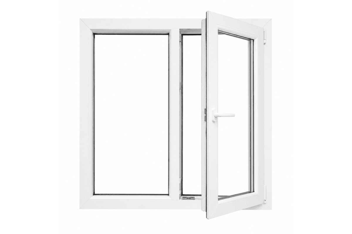 Металлопластиковые окна REHAU EURO 60 двустворчатое с поворотно-откидной створкой 1200 x 1200 мм
