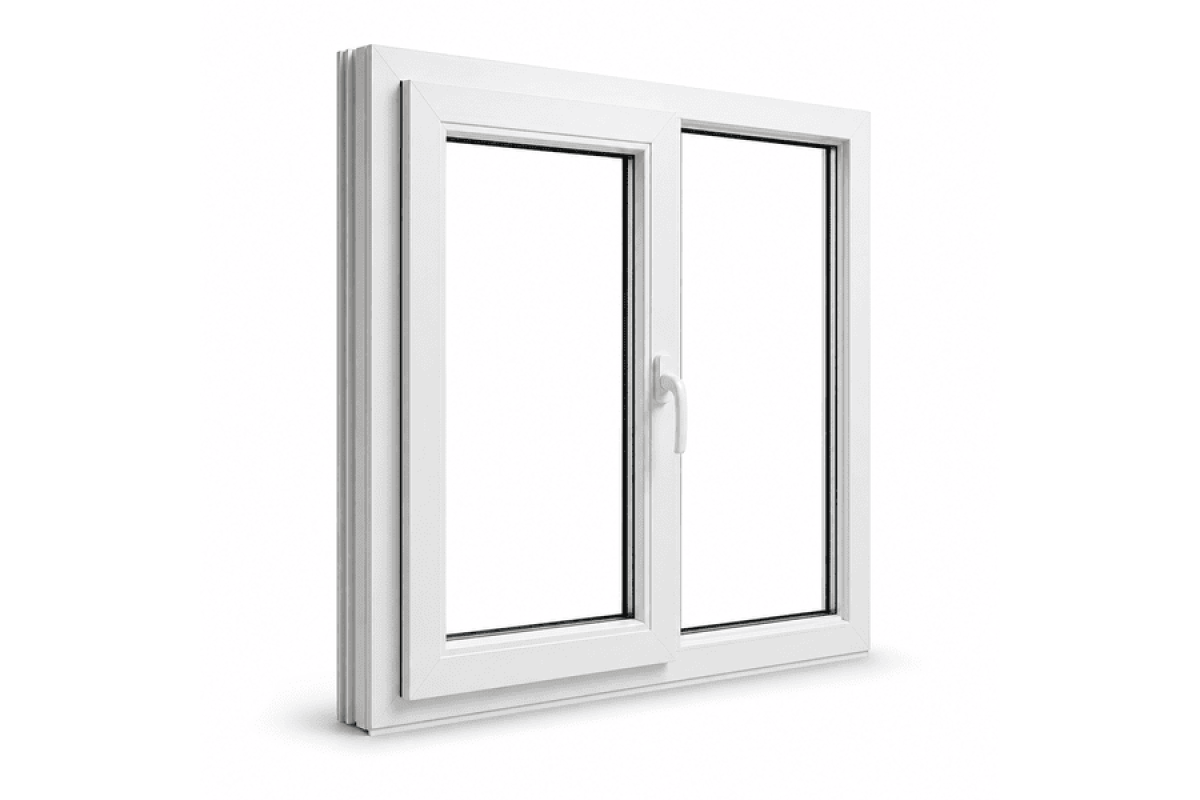 Металлопластиковое окно VEKA Softline двустворчатое с поворотно-откидной створкой 1000 x 800 мм