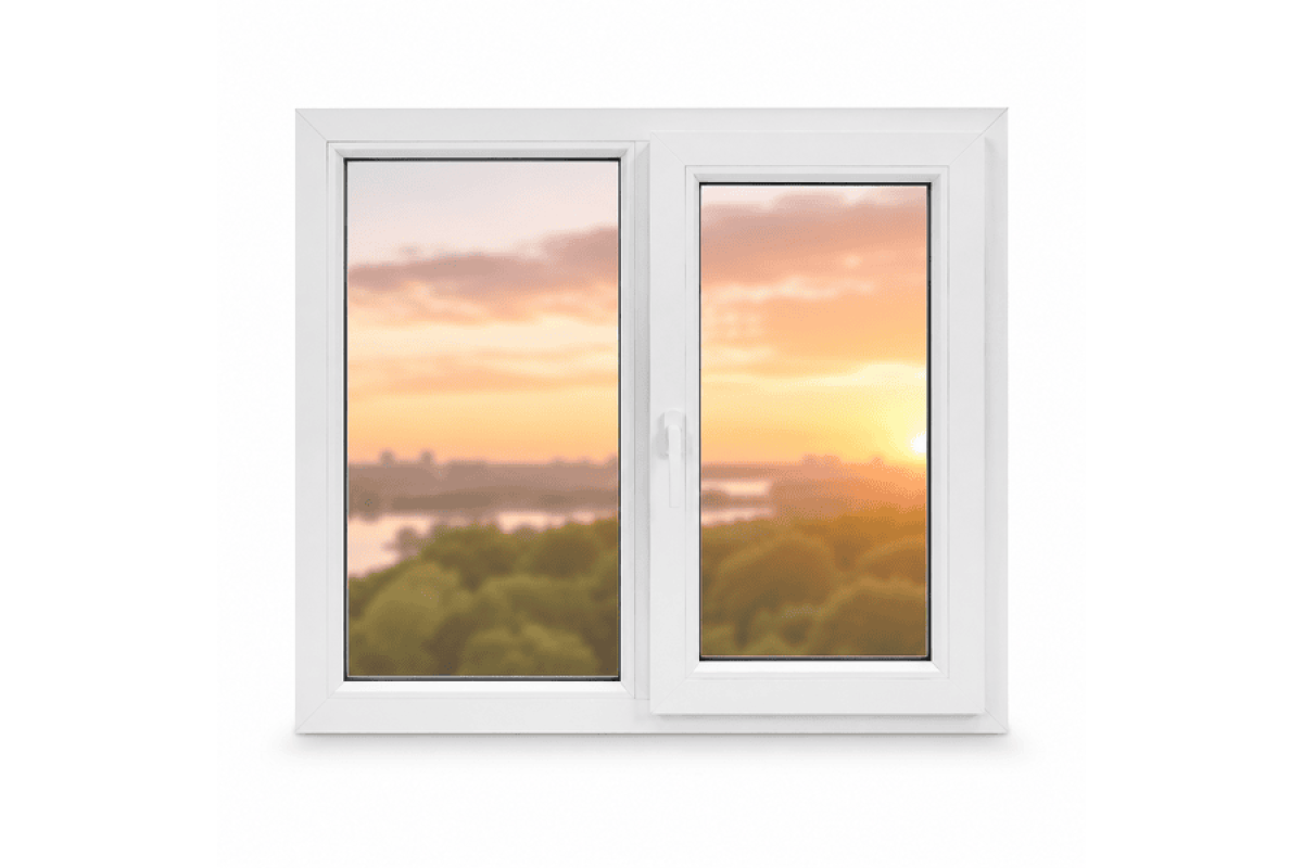 Металлопластиковое окно REHAU EURO 60 двустворчатое с поворотно-откидной створкой 1000 x 1200 мм