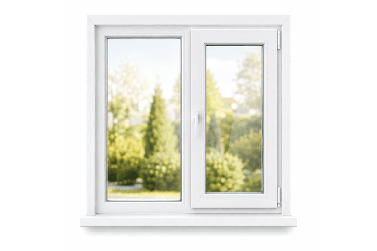 Металлопластиковое окно VEKA Softline двустворчатое с поворотно-откидной створкой 1000 x 1200 мм