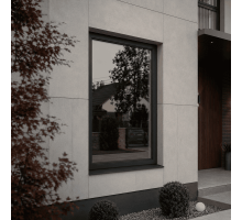Металопластикове вікно антрацит ламіноване REHAU EURO 60 одностулкове глухе 800 × 1200 мм