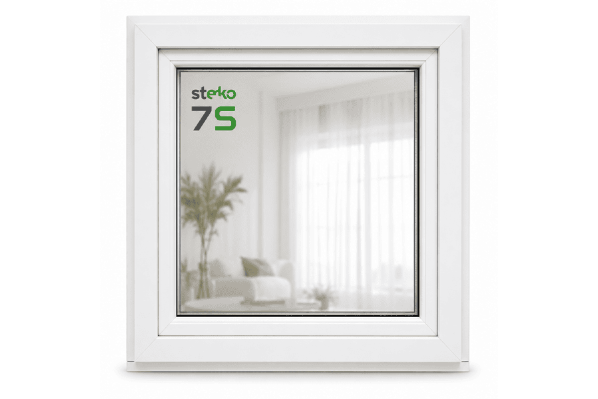 Металопластикове вікно Steko 7S одностулкове глухе 1400 x 800 мм