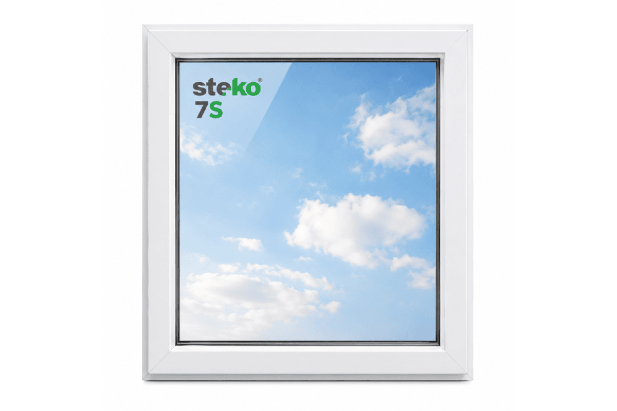 Металопластикове вікно Steko 7S одностулкове глухе 1400 x 900 мм