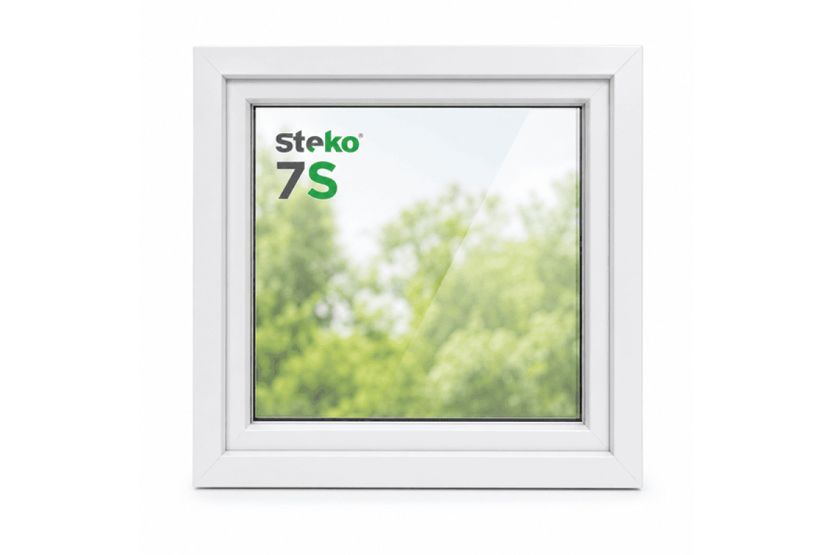 Металопластикове вікно Steko 7S одностулкове глухе 1400 x 1000 мм