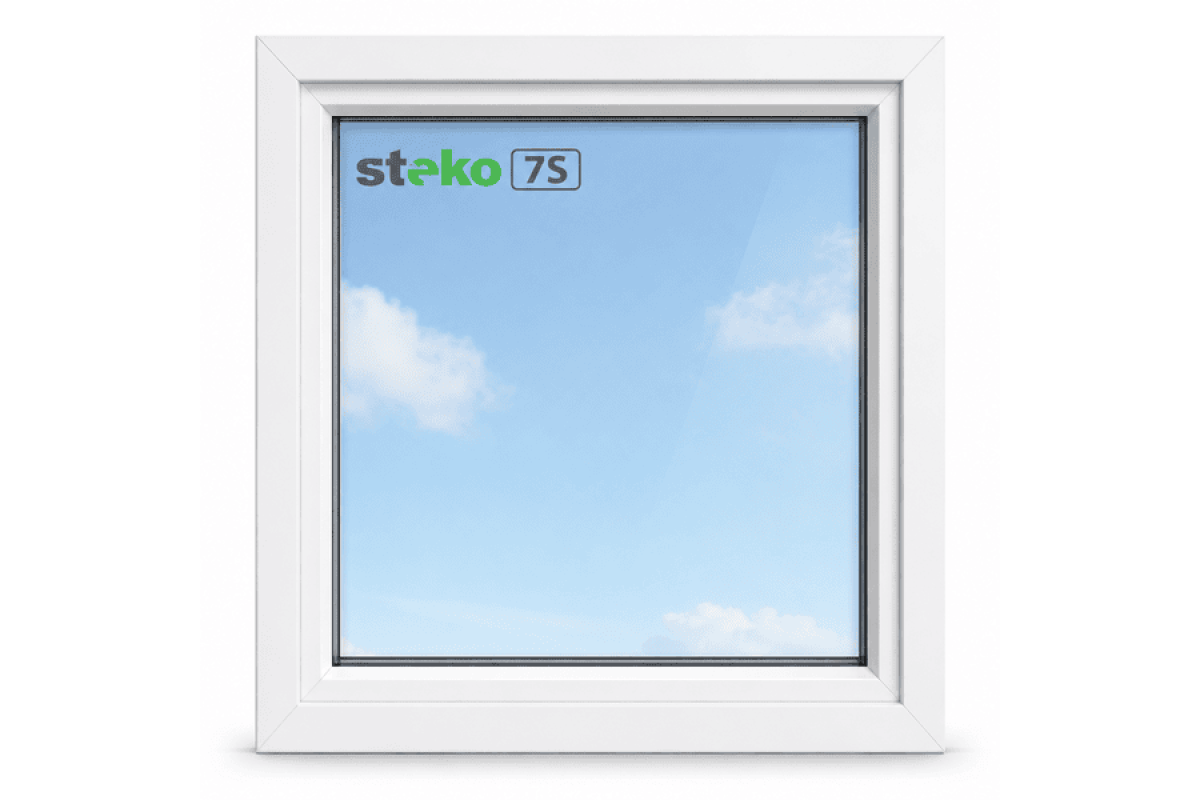 Металопластикове вікно Steko 7S одностулкове глухе 1500 x 1000 мм