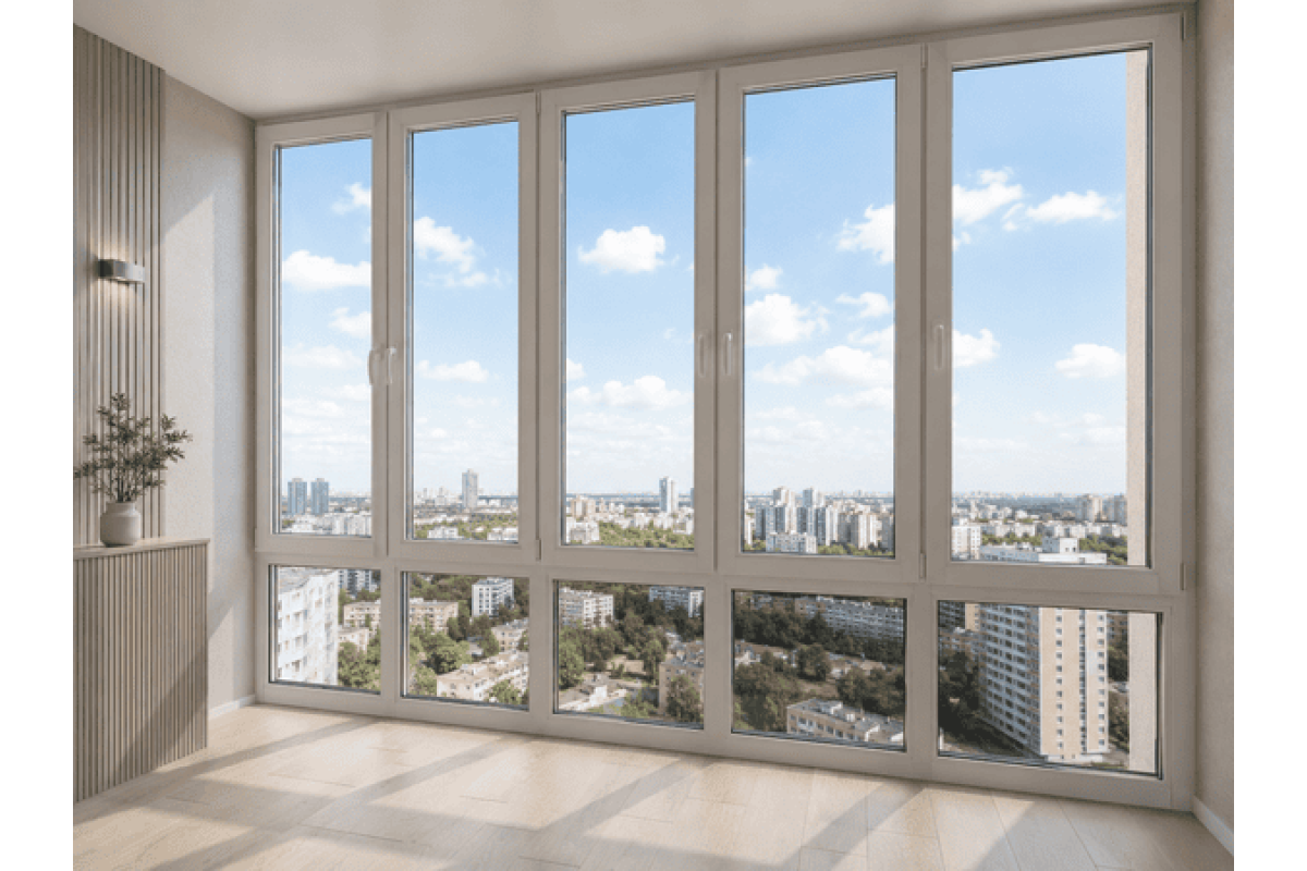 Панорамні металопластикові вікна VEKA Softline 76 3400 x 2400 мм