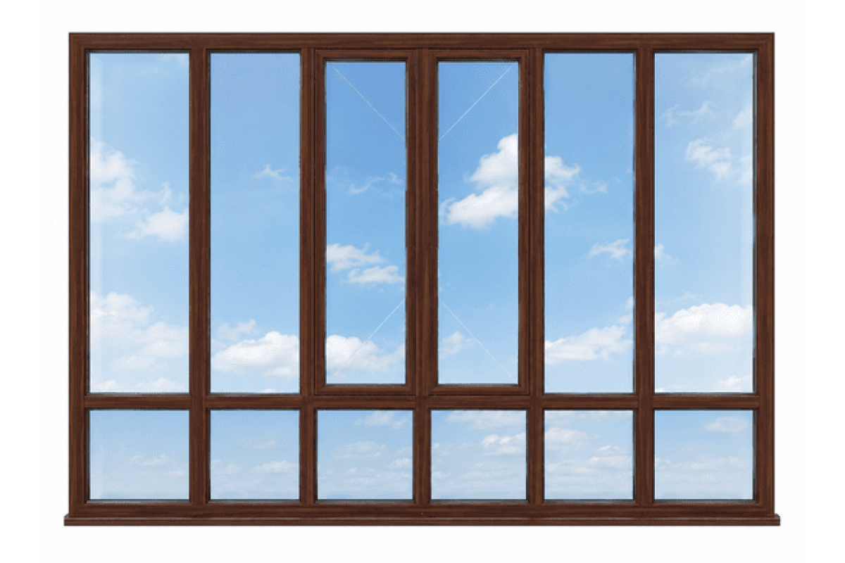 Панорамные металлопластиковые окна VEKA Softline 76 4300 x 2100 мм ламинированные