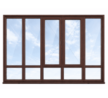 Панорамные металлопластиковые окна VEKA Softline 76 3900 x 2100 мм ламинированные