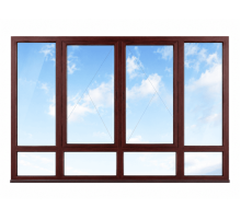 Панорамные металлопластиковые окна VEKA Softline 76 3500 x 2100 мм ламинированные