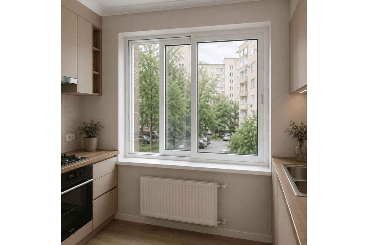 Раздвижное металлопластиковое окно WDS SL 76 1500 x 1200 мм