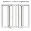 Металлопластиковое окно WDS 5S 4-створчатое с поворотно-откидными створками 2500 × 1000 мм