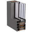 Алюминиевые двери ALUMIL S77 SD77 с фрамугой 1200-2400 мм