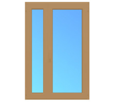 Металлопластиковые двери ламинированные Дуб Золотой VEKA Softline 82 полуторные с поворотно-откидной створкой 1300 x 2100 мм