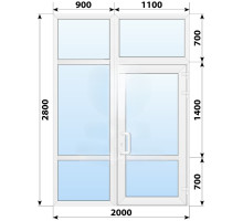 Тёплая пластиковая входная группа 2000x2800 мм