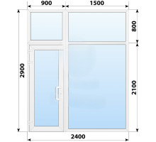 Тёплая пластиковая входная группа 2400x2900 мм