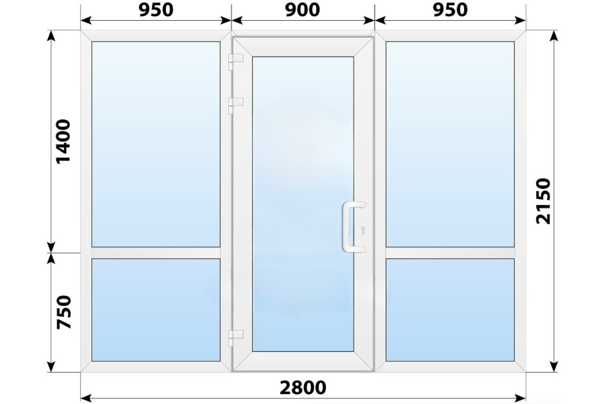 Тёплая пластиковая входная группа 2800x2150 мм