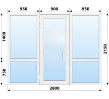 Тёплая пластиковая входная группа 2800x2150 мм