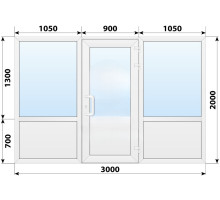 Тёплая пластиковая входная группа 3000x2000 мм