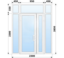 Тёплая пластиковая входная группа 2300x2850 мм