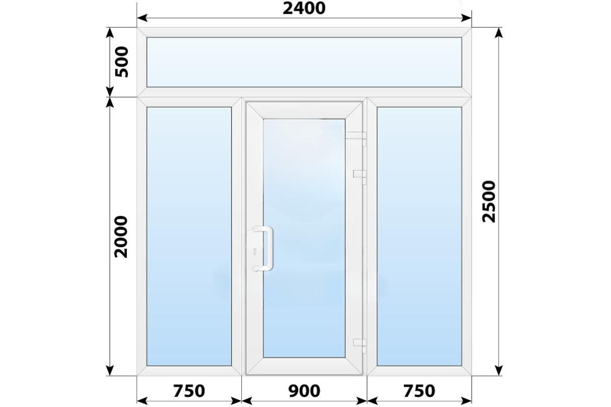Тёплая пластиковая входная группа 2400x2500 мм