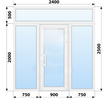Тёплая пластиковая входная группа 2400x2500 мм