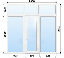 Тёплая пластиковая входная группа 2650x2650 мм
