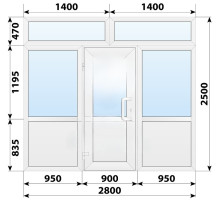 Тепла пластикова вхідна група 2800x2500 мм