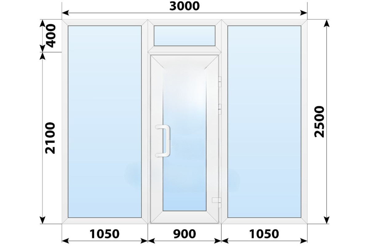 Тёплая пластиковая входная группа 3000x2500 мм