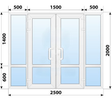 Тёплая пластиковая входная группа 2500x2000 мм