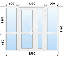 Тёплая пластиковая входная группа 2500x2100 мм
