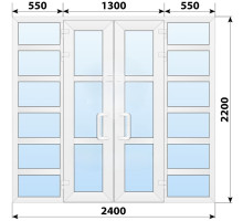 Тёплая пластиковая входная группа 2400x2200 мм