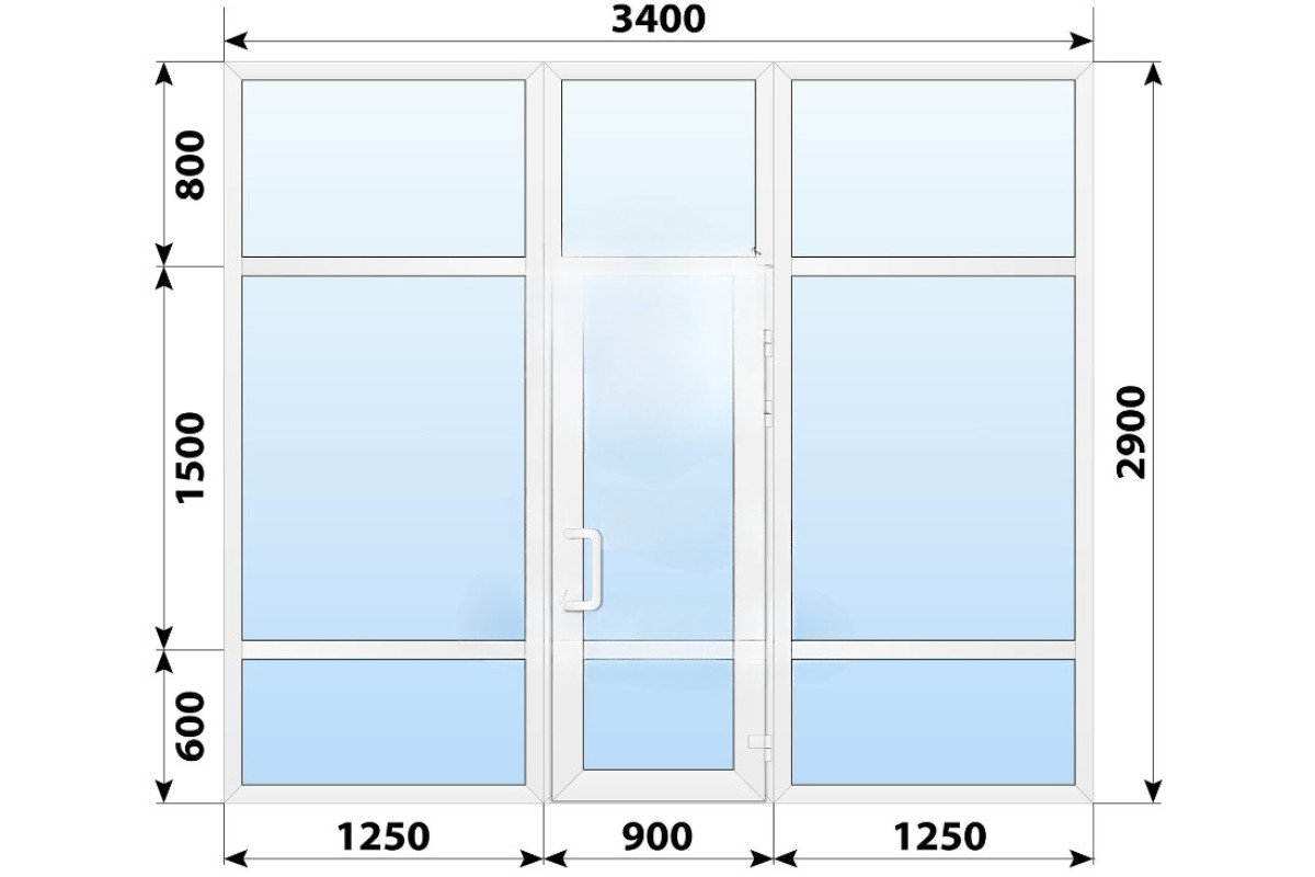 Тепла пластикова вхідна група 3400x2900 мм