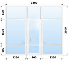 Тёплая пластиковая входная группа 3400x2900 мм