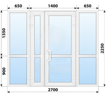 Тёплая пластиковая входная группа 2700x2250 мм