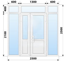 Тёплая пластиковая входная группа 2500x2500 мм