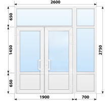 Тёплая пластиковая входная группа 2600x2750 мм