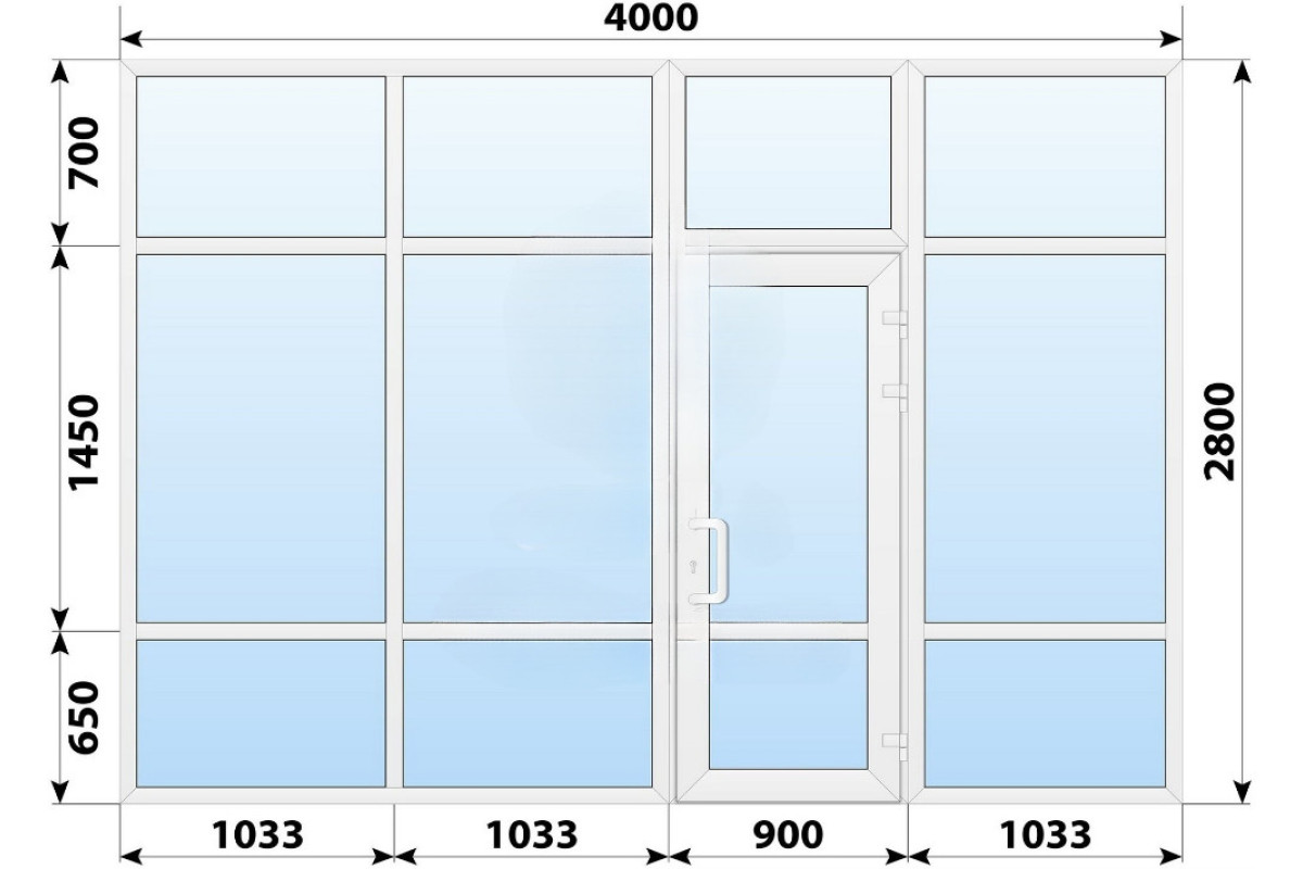 Тепла пластикова вхідна група 4000x2800 мм