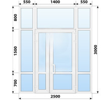 Тёплая пластиковая входная группа 2500x3000 мм