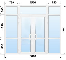 Тёплая пластиковая входная группа 3000x2600 мм