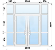 Тёплая пластиковая входная группа 2800x2800 мм