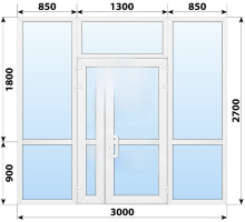Тёплая пластиковая входная группа 3000x2700 мм