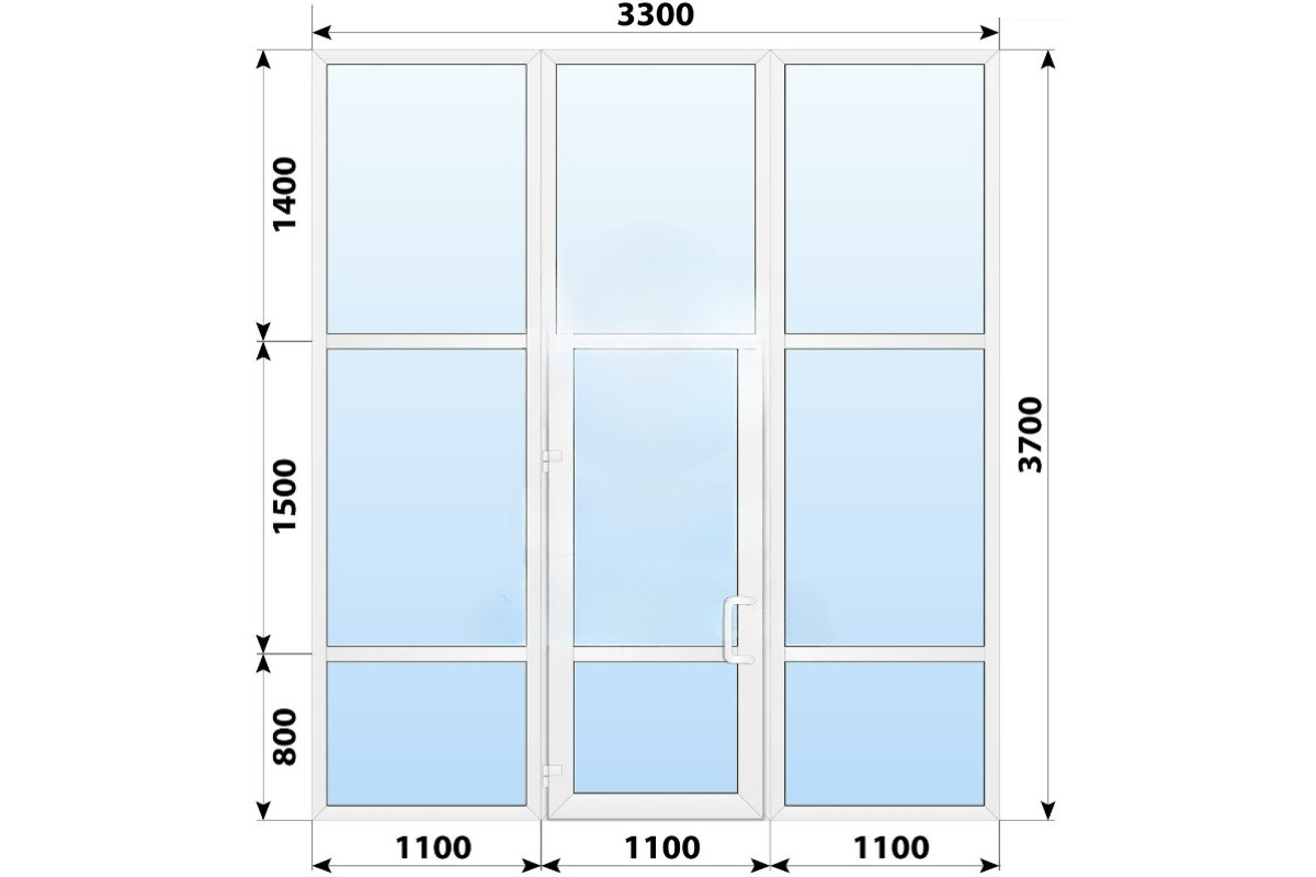 Тепла пластикова вхідна група 3300x3700 мм