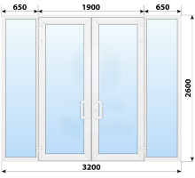 Тёплая пластиковая входная группа 3200x2600 мм
