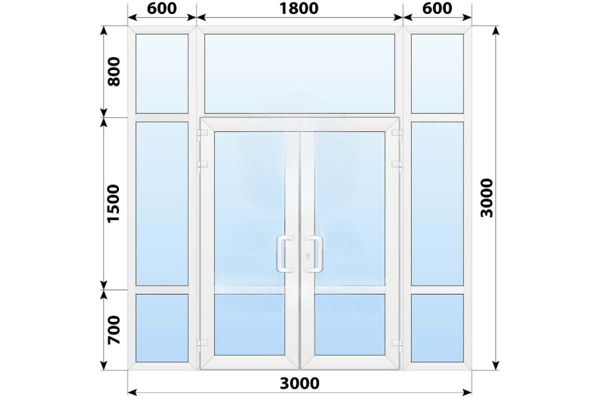 Тёплая пластиковая входная группа 3000x3000 мм