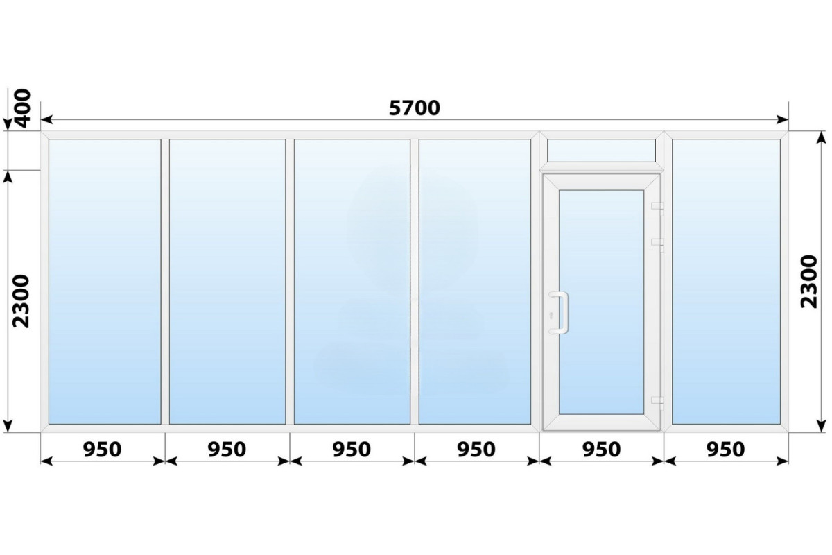 Тепла пластикова вхідна група 5700x2300 мм
