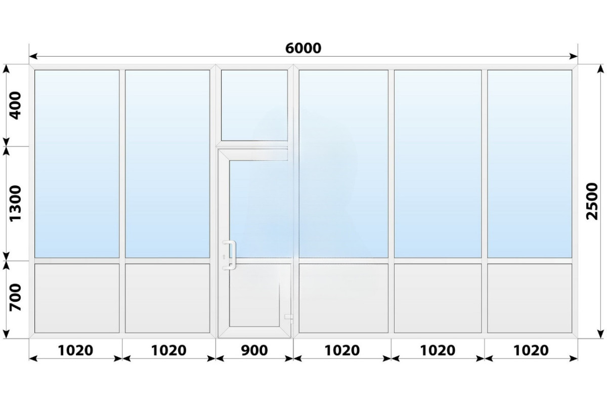 Тепла пластикова вхідна група 6000x3000 мм